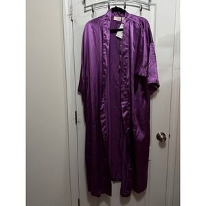 Serenada Purple Satin Long Robe Plus Size 2X 22/24 NWT Loungewear Romantic